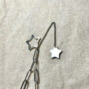 Minimalist Paperclip Chain with Lariat Star Drop