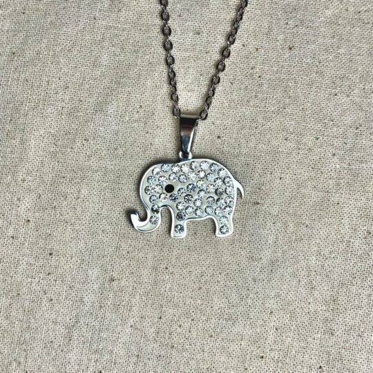 Essential Cable Chain with Iced Elephant Pendant