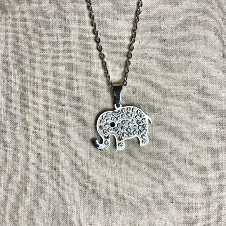 Essential Cable Chain with Iced Elephant Pendant
