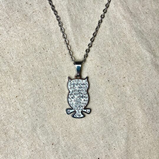 Essential Cable Chain with Iced Owl Pendant